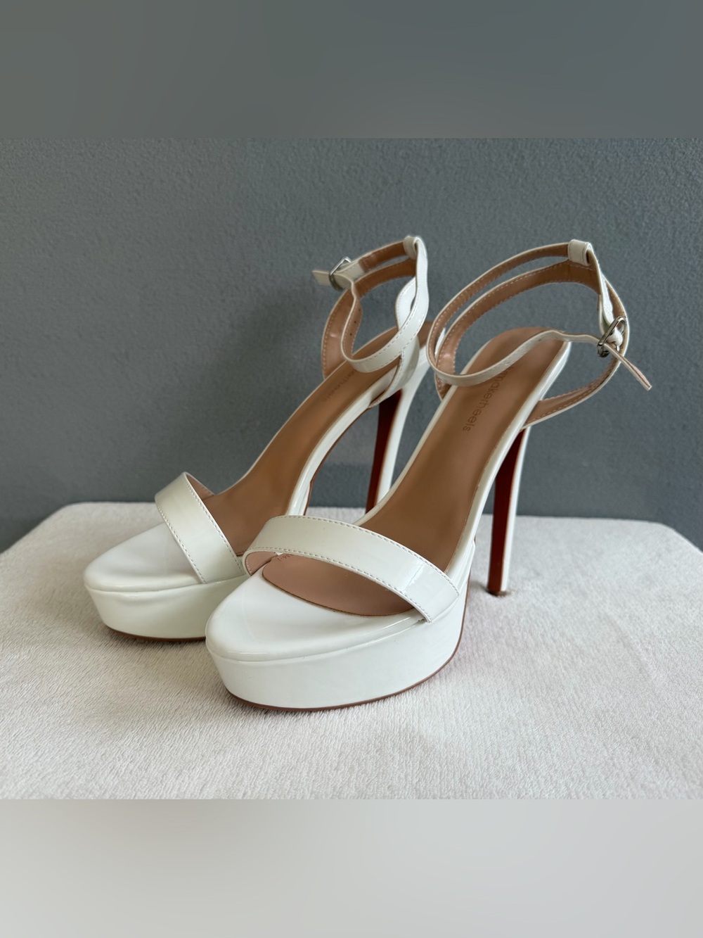 Onlymakerheels Platform Stiletto Sandals s10 Women’s White High Heel